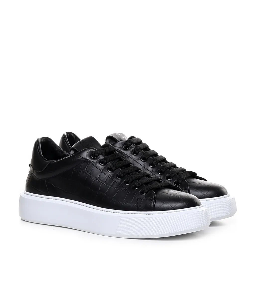 Croc-Embossed Sneakers