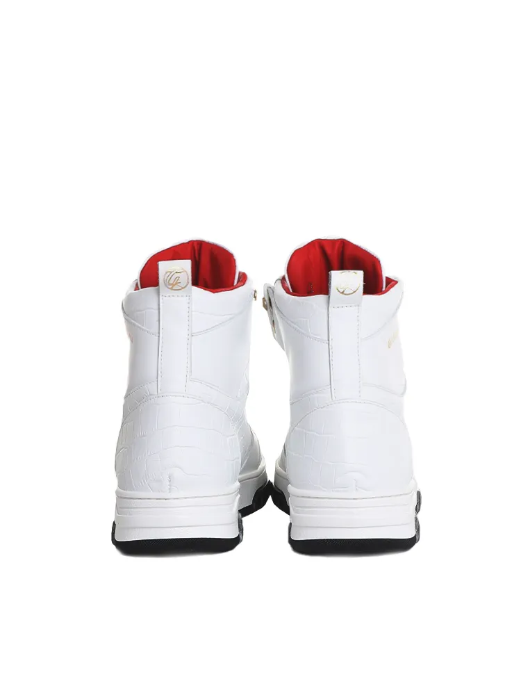 Legend Crocodile-Effect High-Top Sneakers