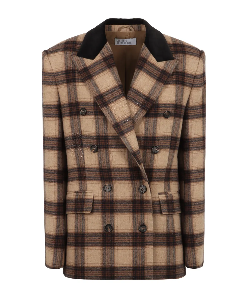 Check Double-Breasted Jacket