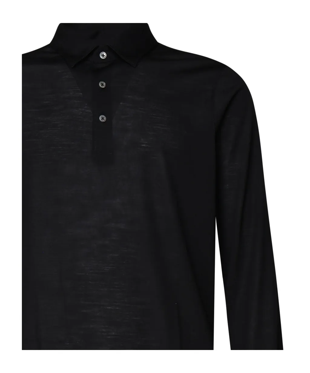 Buttoned Virgin Wool Polo Shirt