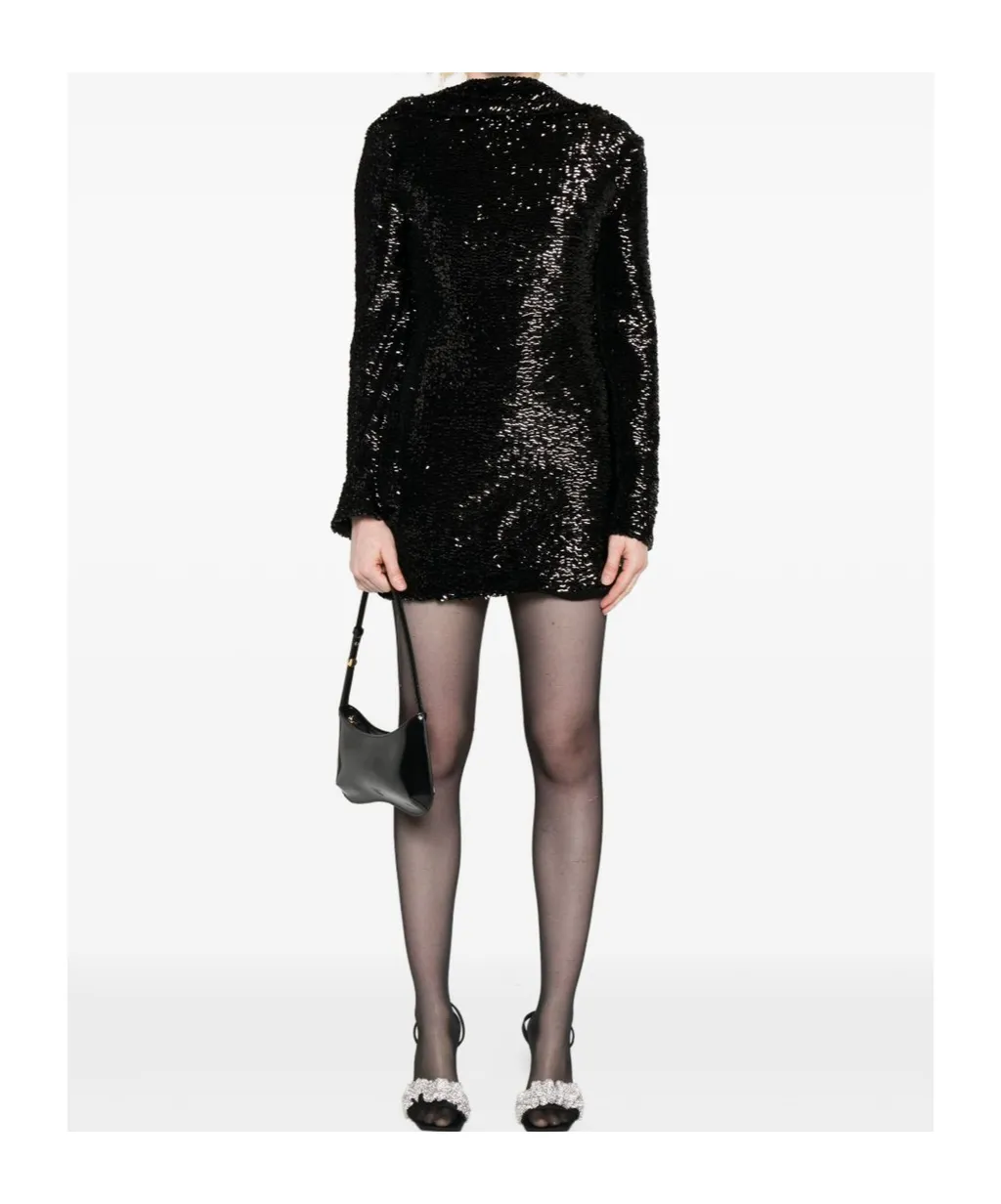 Sequined Long-Sleeved Dress