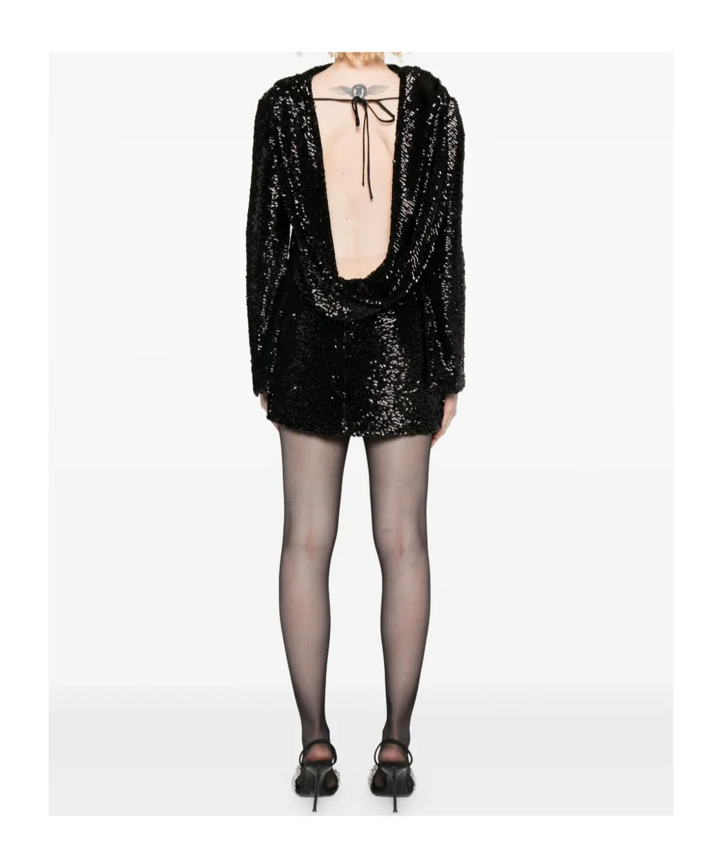 Sequined Long-Sleeved Dress