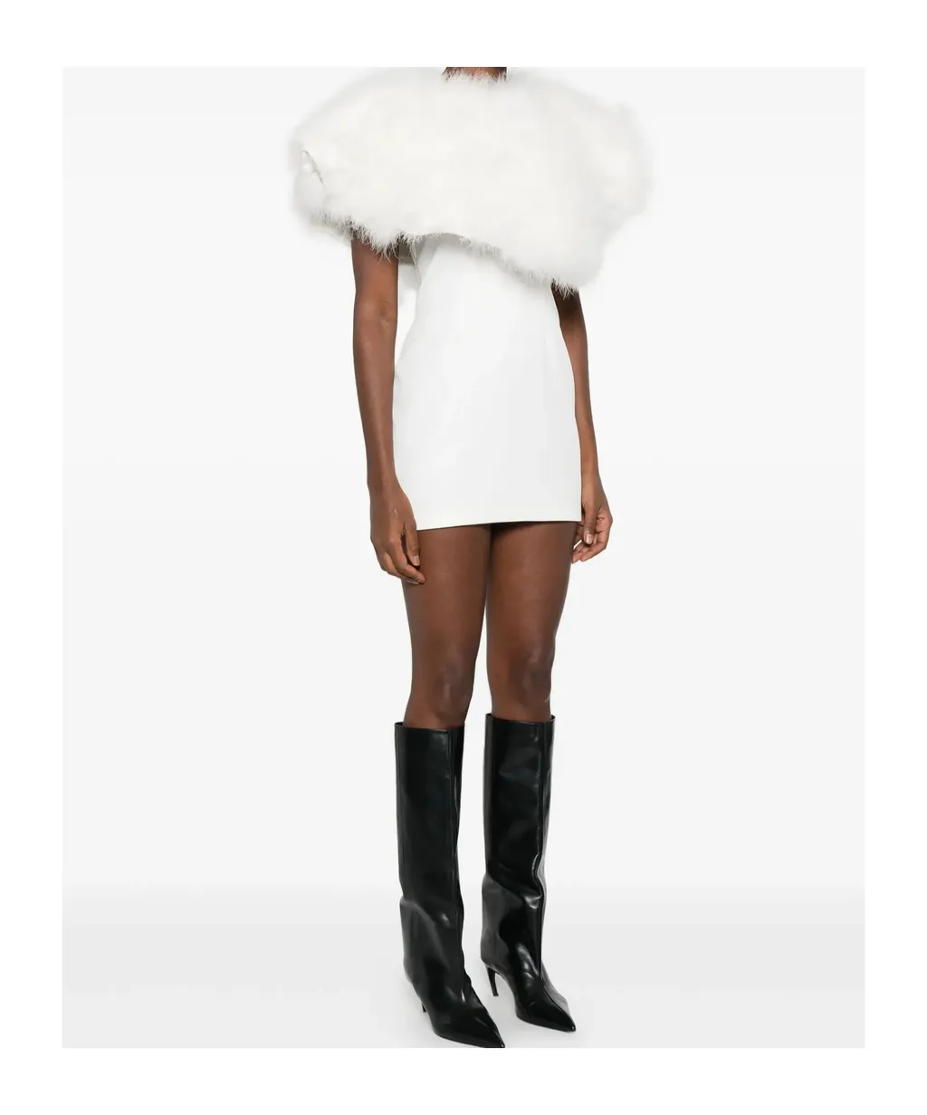Feather-Trim Dress