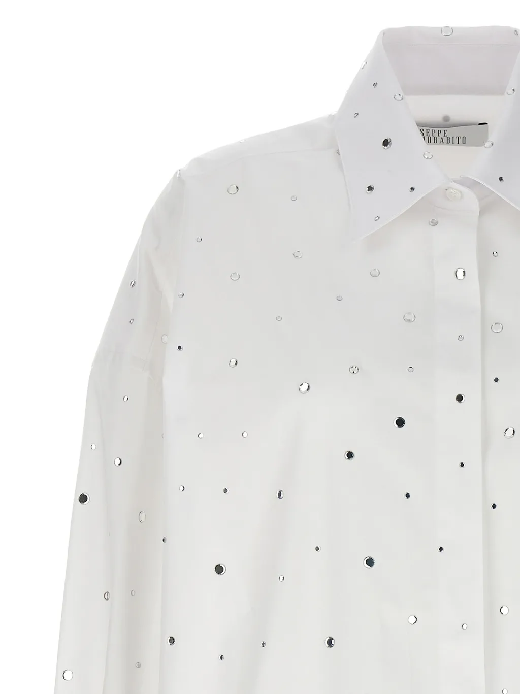 Rhinestone-Embellished Poplin Shirt