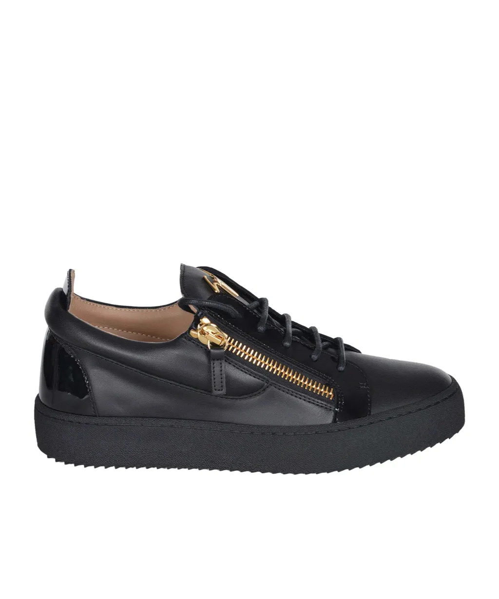 Zip-Detailed Low-Top Sneakers