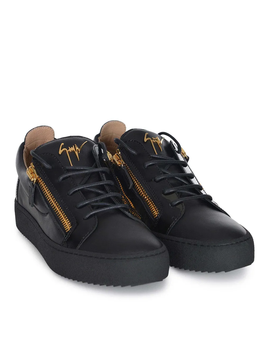 Zip-Detailed Low-Top Sneakers