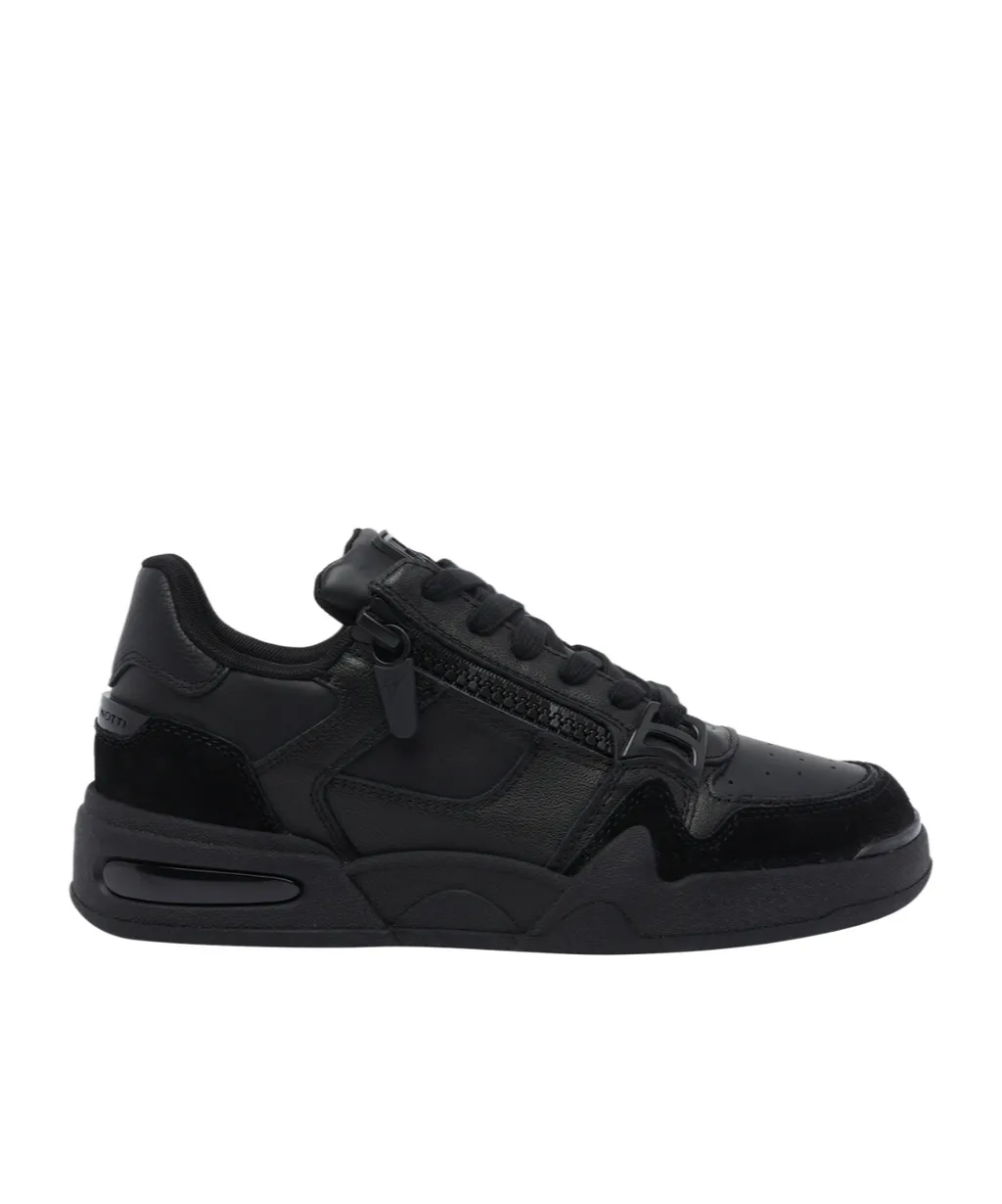 Zip-Detail Lace-Up Sneakers