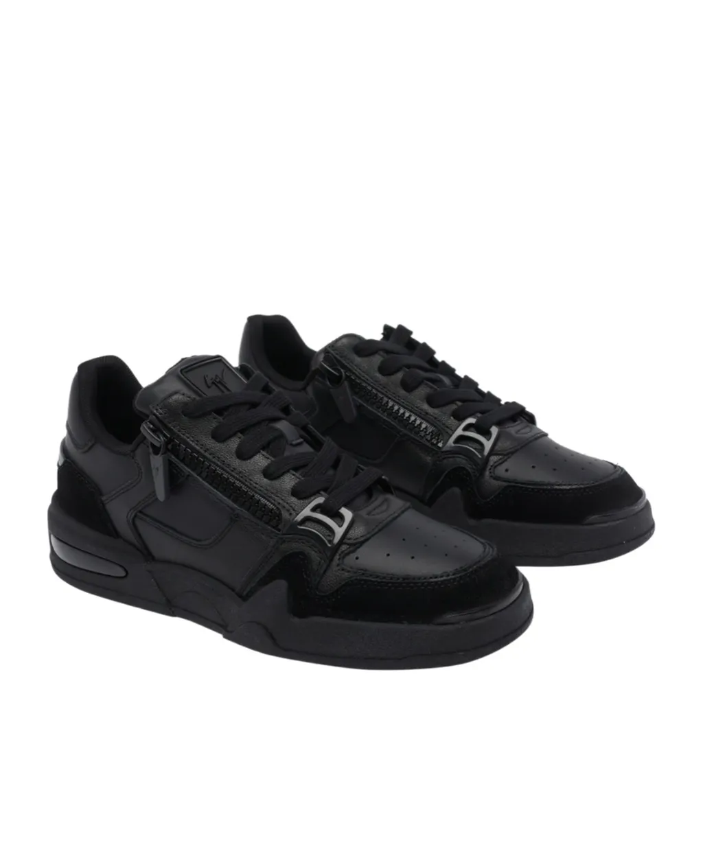 Zip-Detail Lace-Up Sneakers