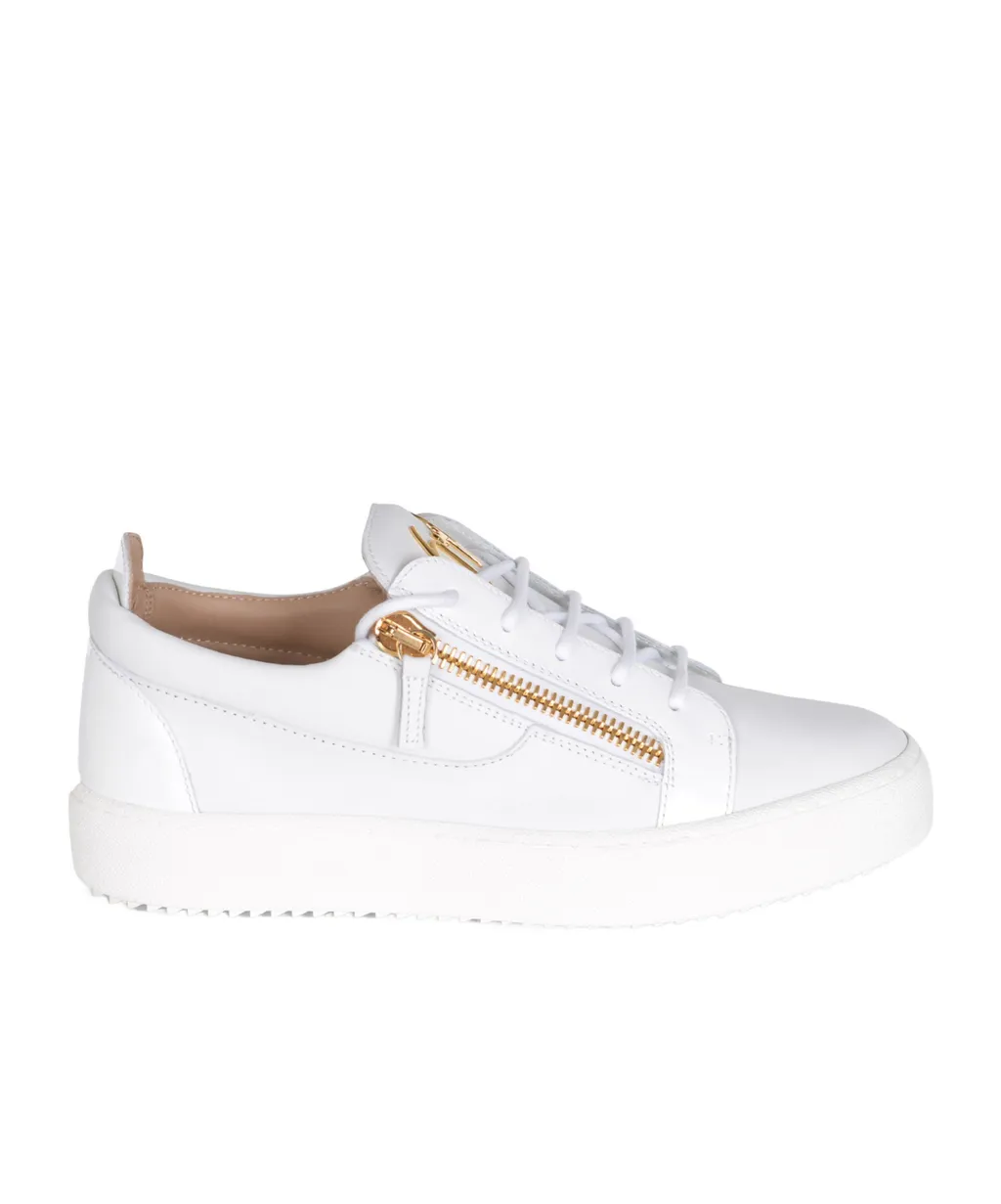 Zip-Detailed Low-Top Sneakers