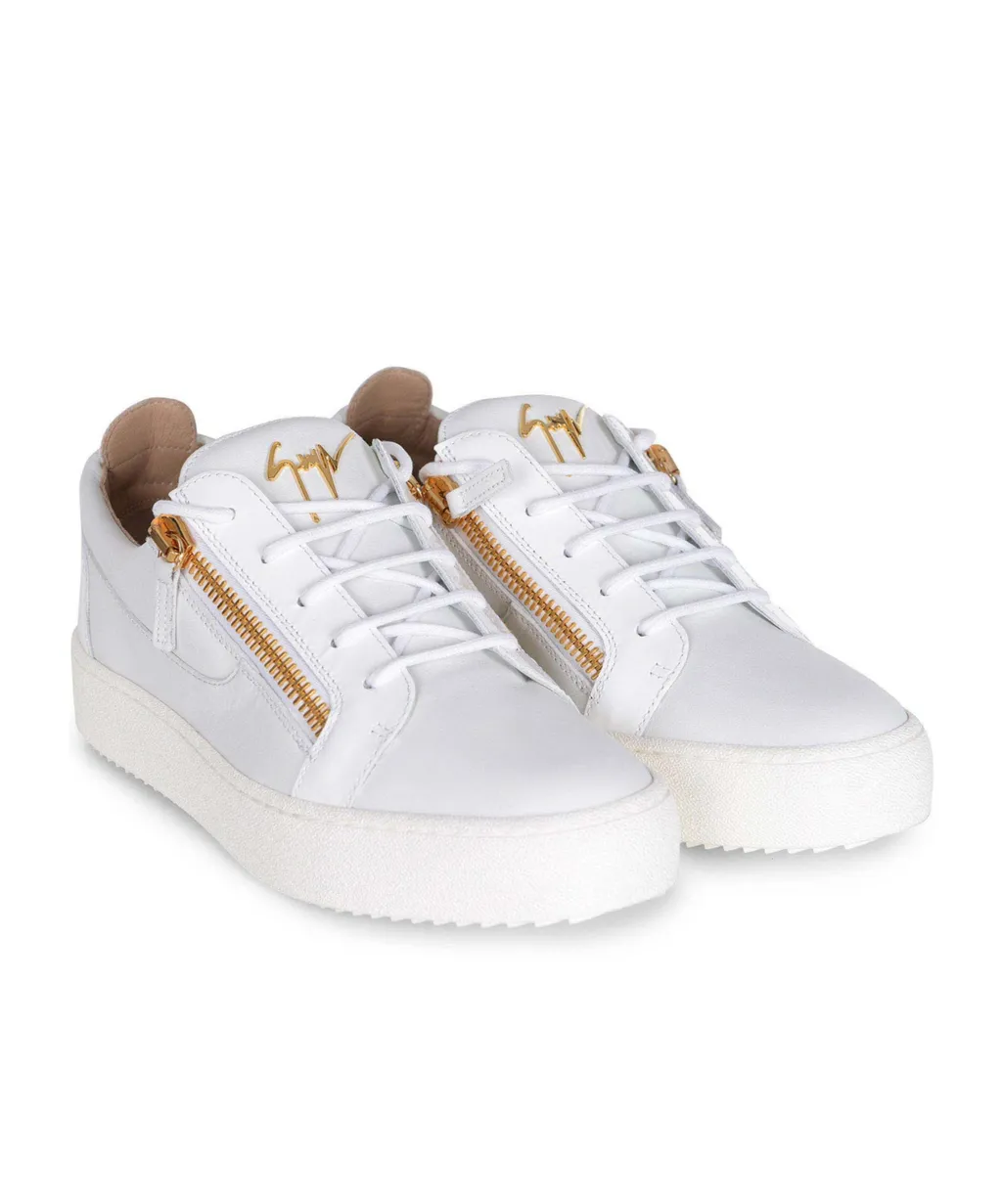 Zip-Detailed Low-Top Sneakers