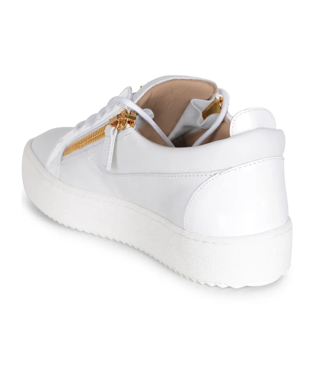 Zip-Detailed Low-Top Sneakers