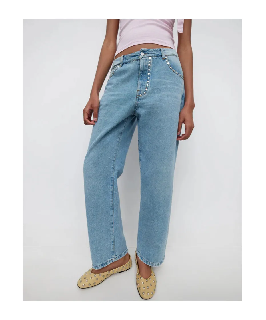 Tachas Wide-Leg Jeans