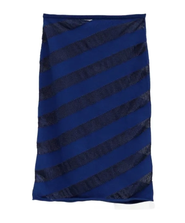 Zebara Striped Midi Skirt