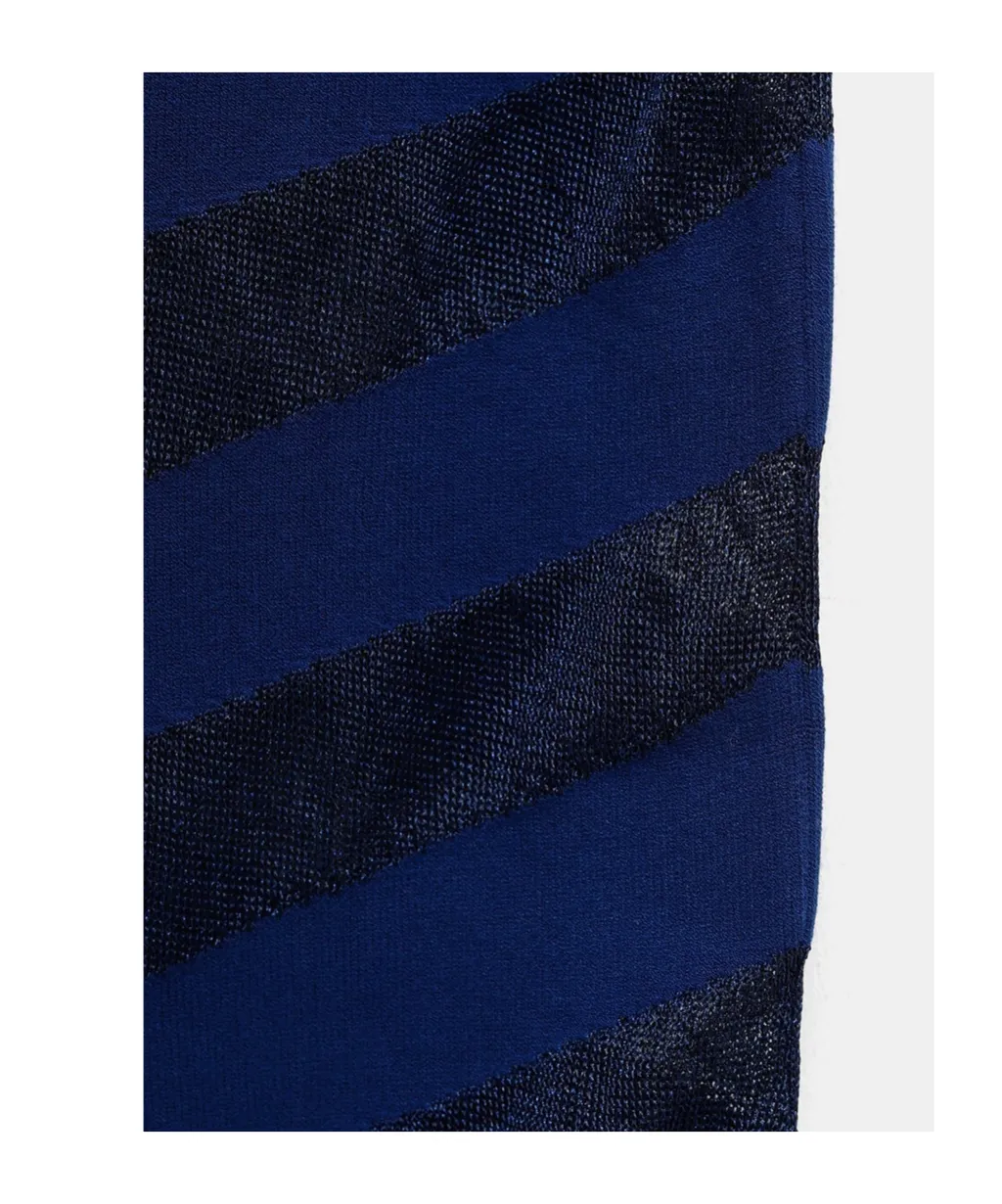 Zebara Striped Midi Skirt