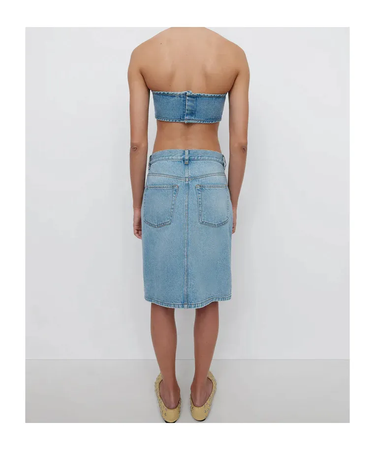 Luna Studded Denim Skirt