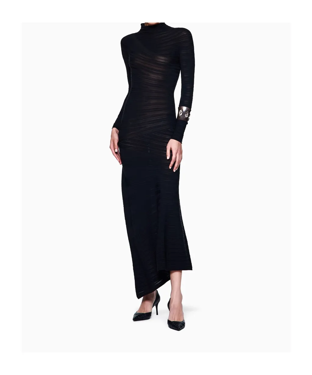 Asymmetric Long-Sleeved Dress