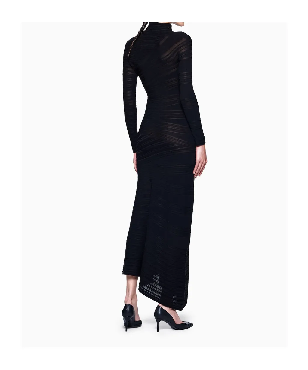 Asymmetric Long-Sleeved Dress