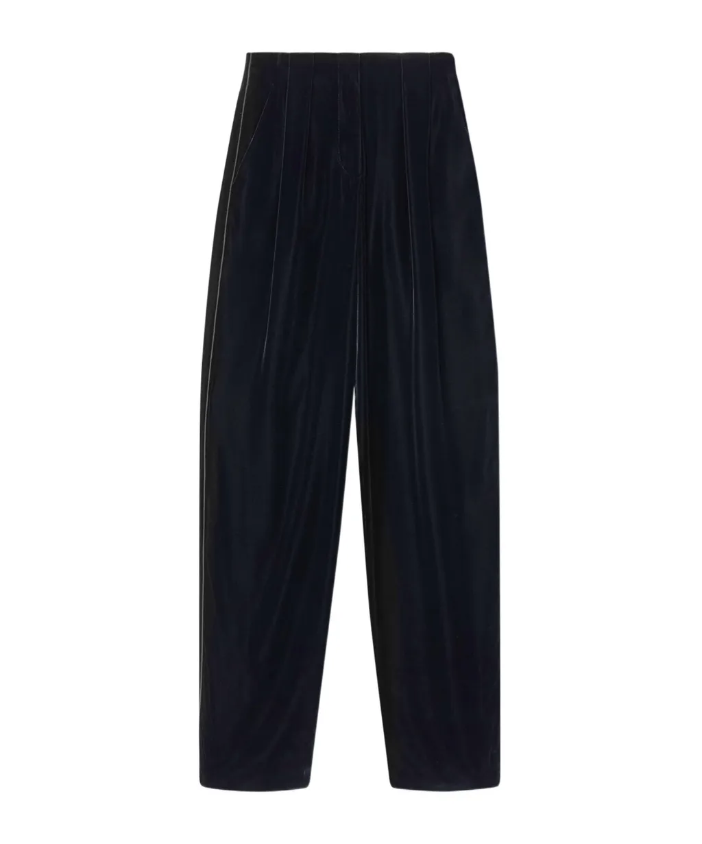 Darted Velvet Trousers