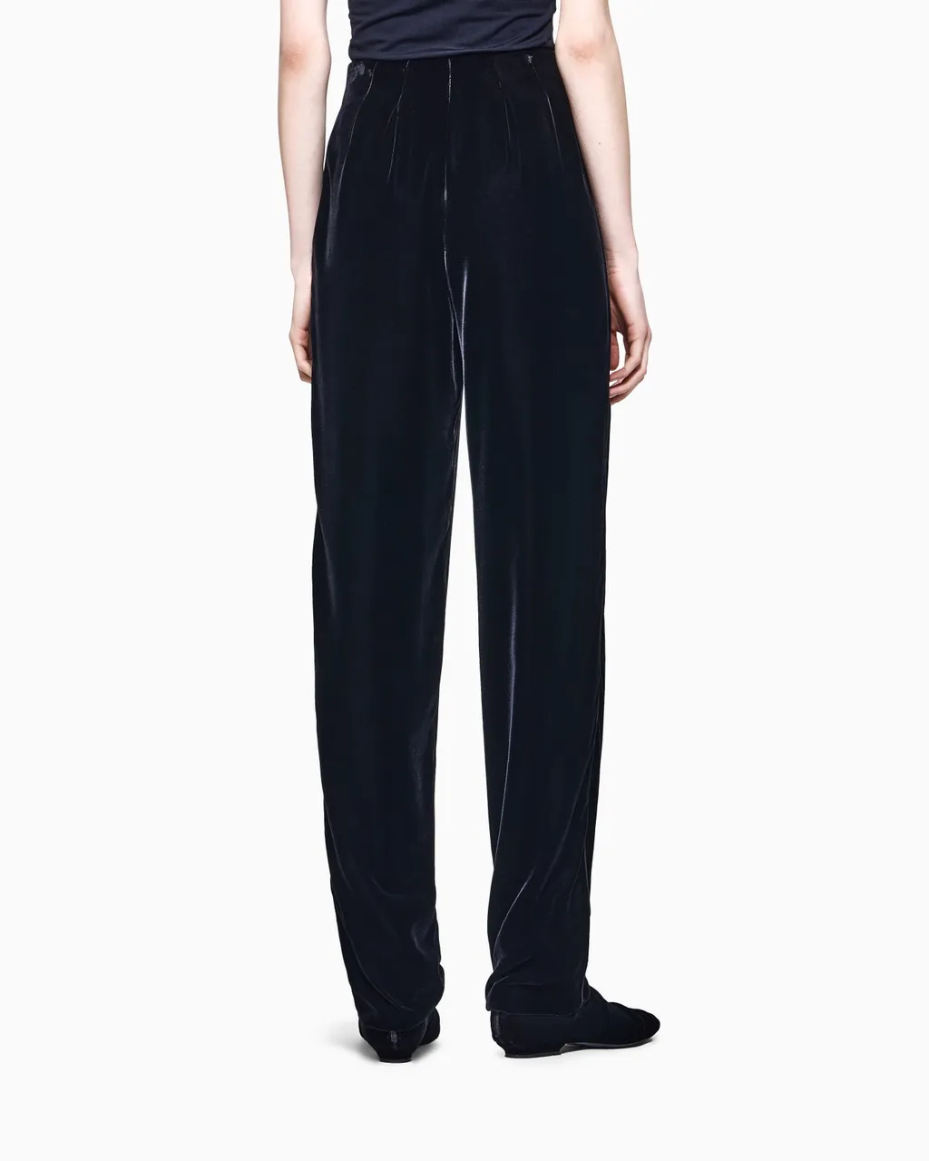 Darted Velvet Trousers