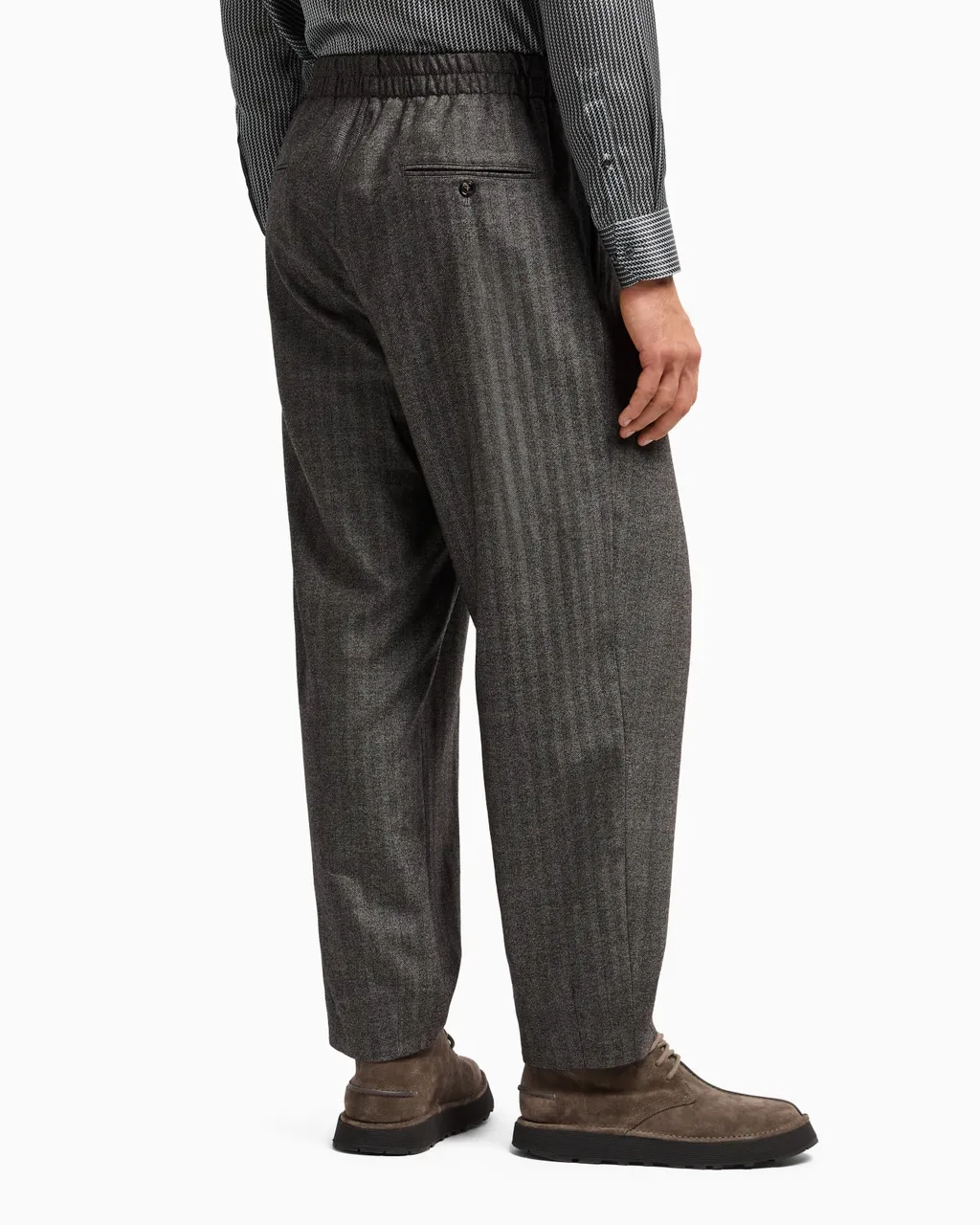 Mid Rise Herringbone Trousers