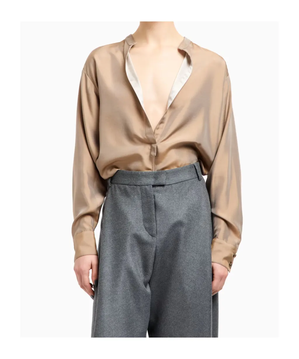 Long Sleeved Satin Shirt