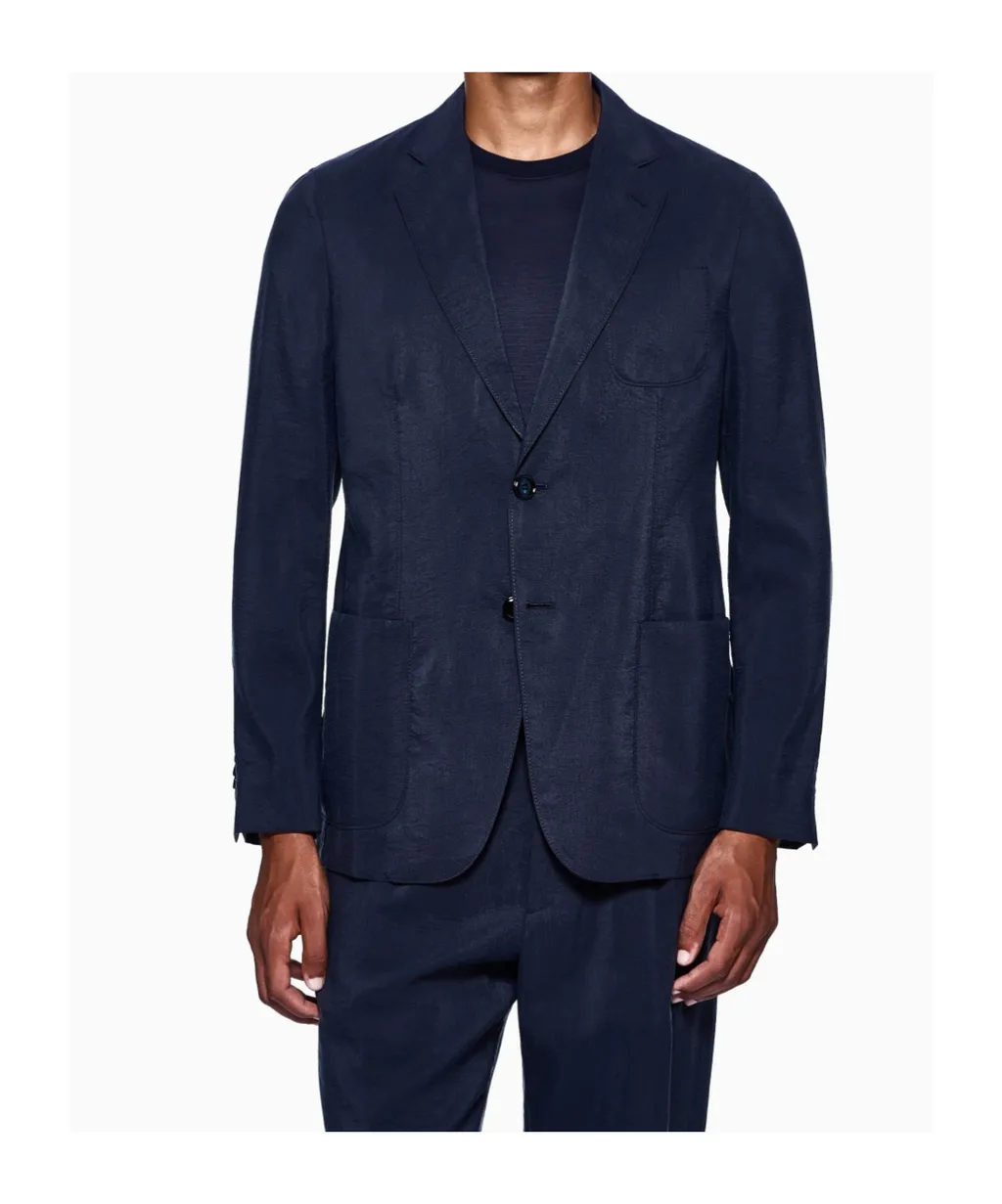 Patch-Pocket Single-Breasted Blazer