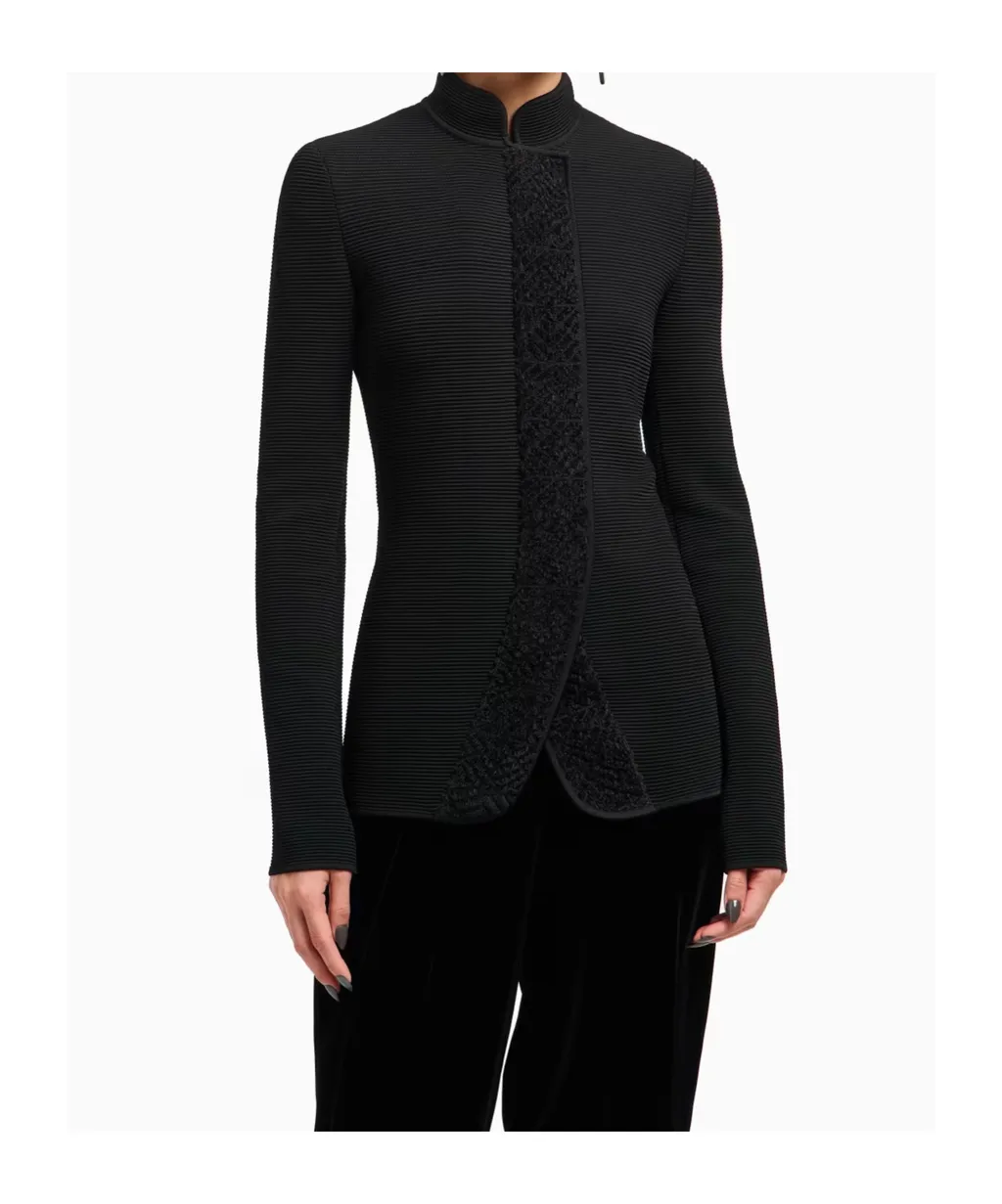 Ribbed High-Neck Jacket