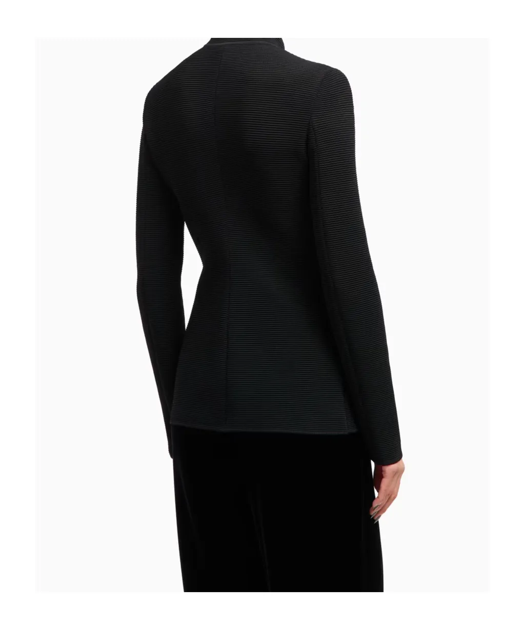 Ribbed High-Neck Jacket