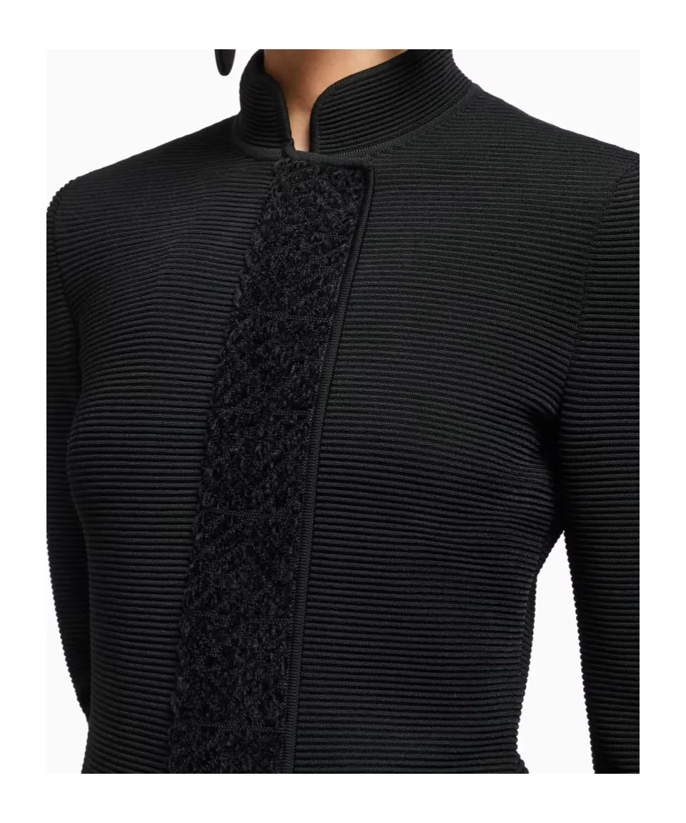 Ribbed High-Neck Jacket