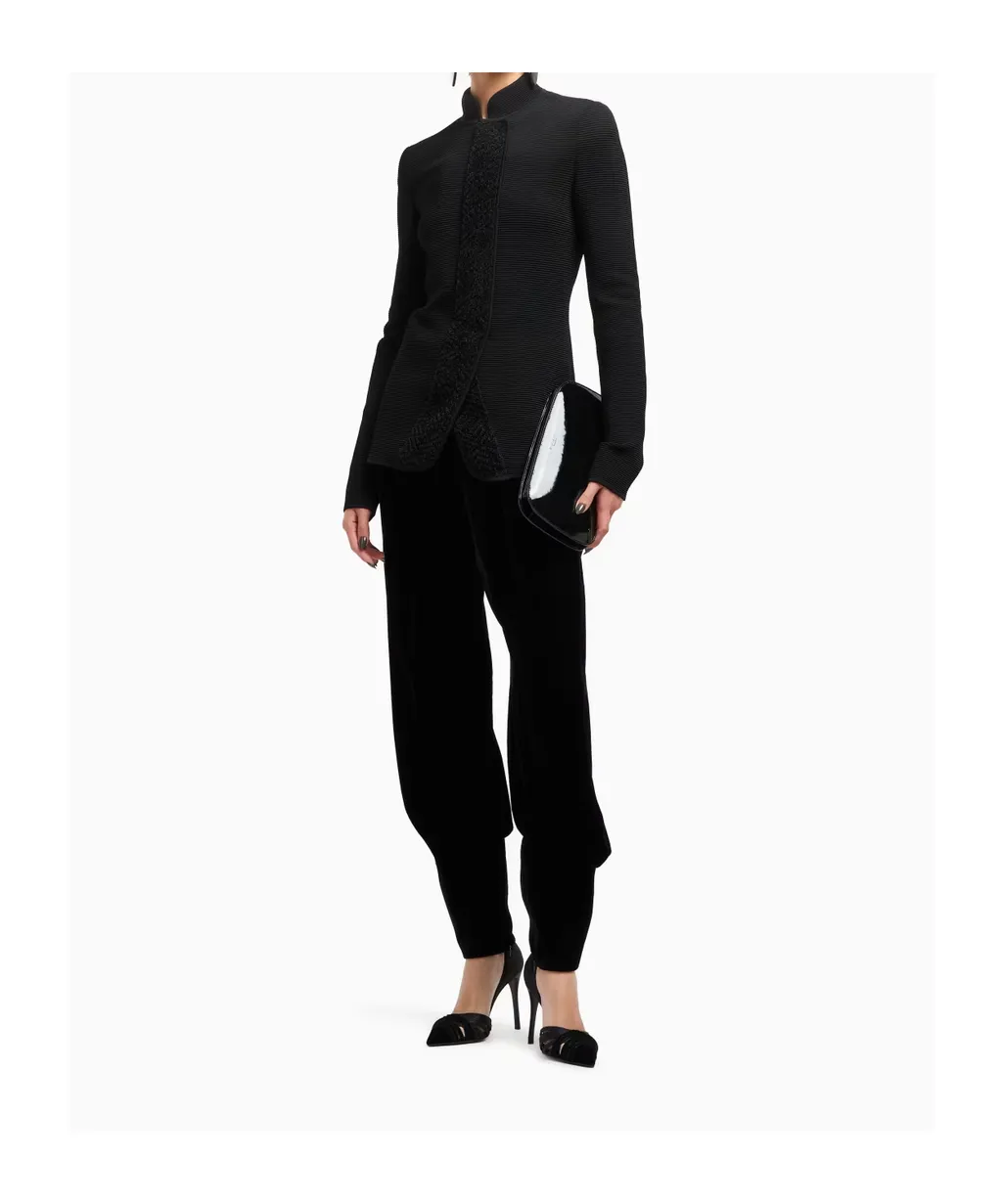 Ribbed High-Neck Jacket