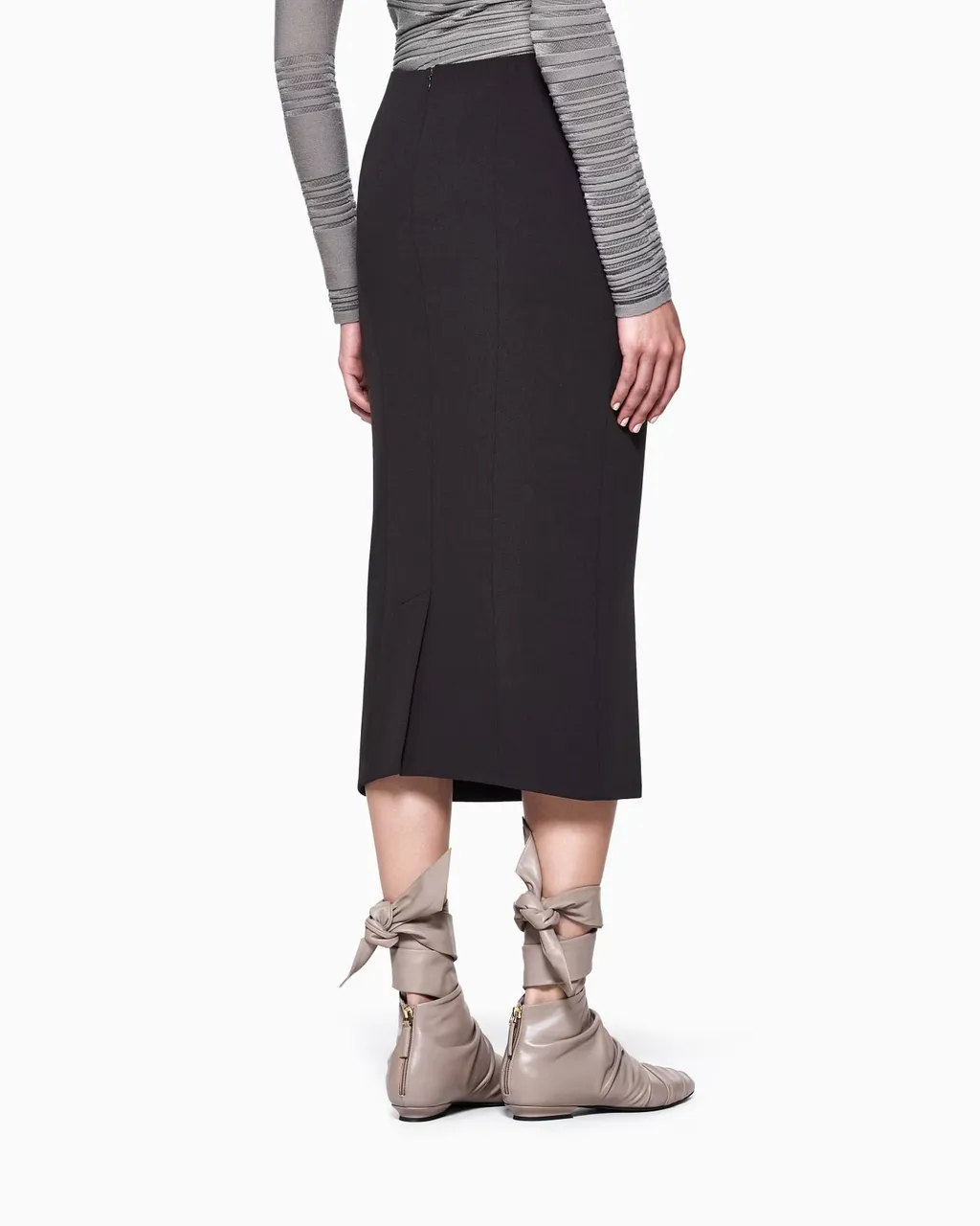 Back-Zip Midi Skirt