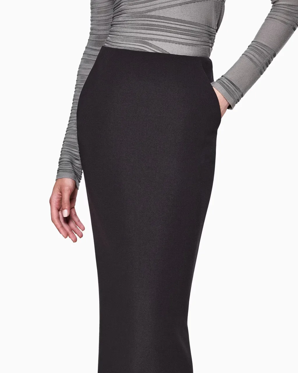 Back-Zip Midi Skirt