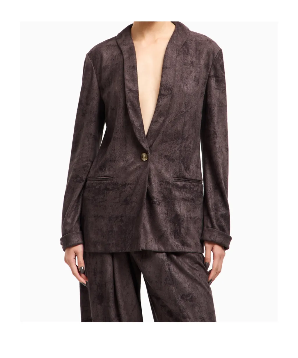 Suede-Effect Blazer