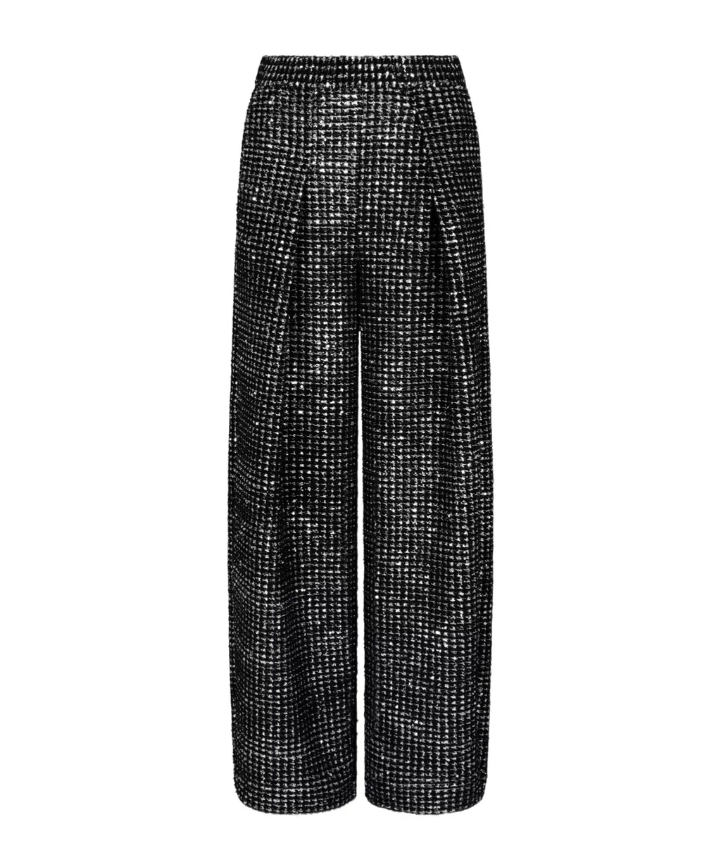 Pleated Tweed Trousers