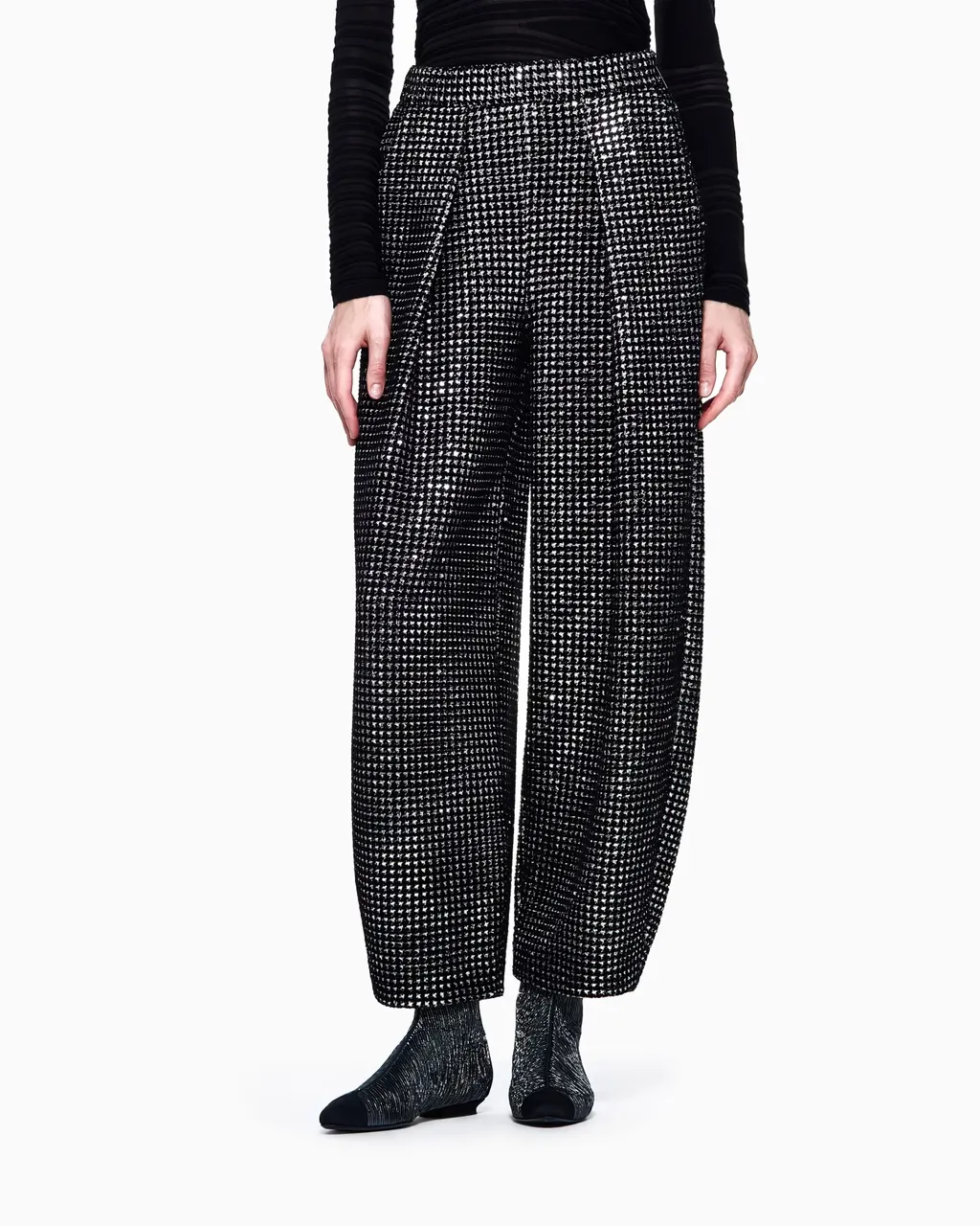 Pleated Tweed Trousers