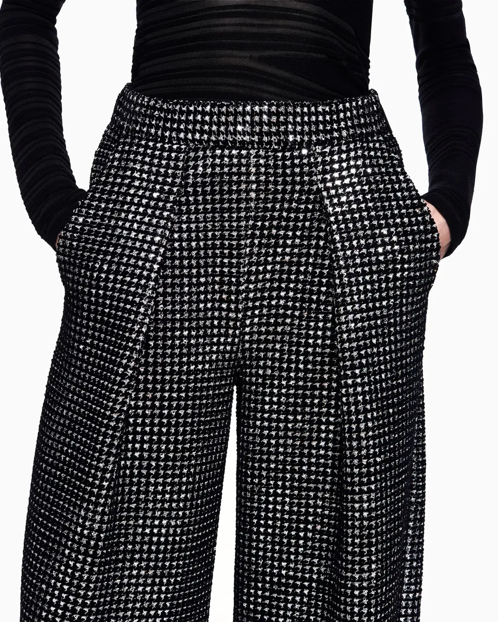 Pleated Tweed Trousers
