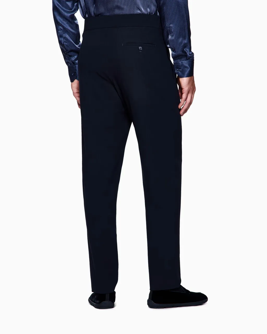 Pleated Wool Straight-Leg Trousers