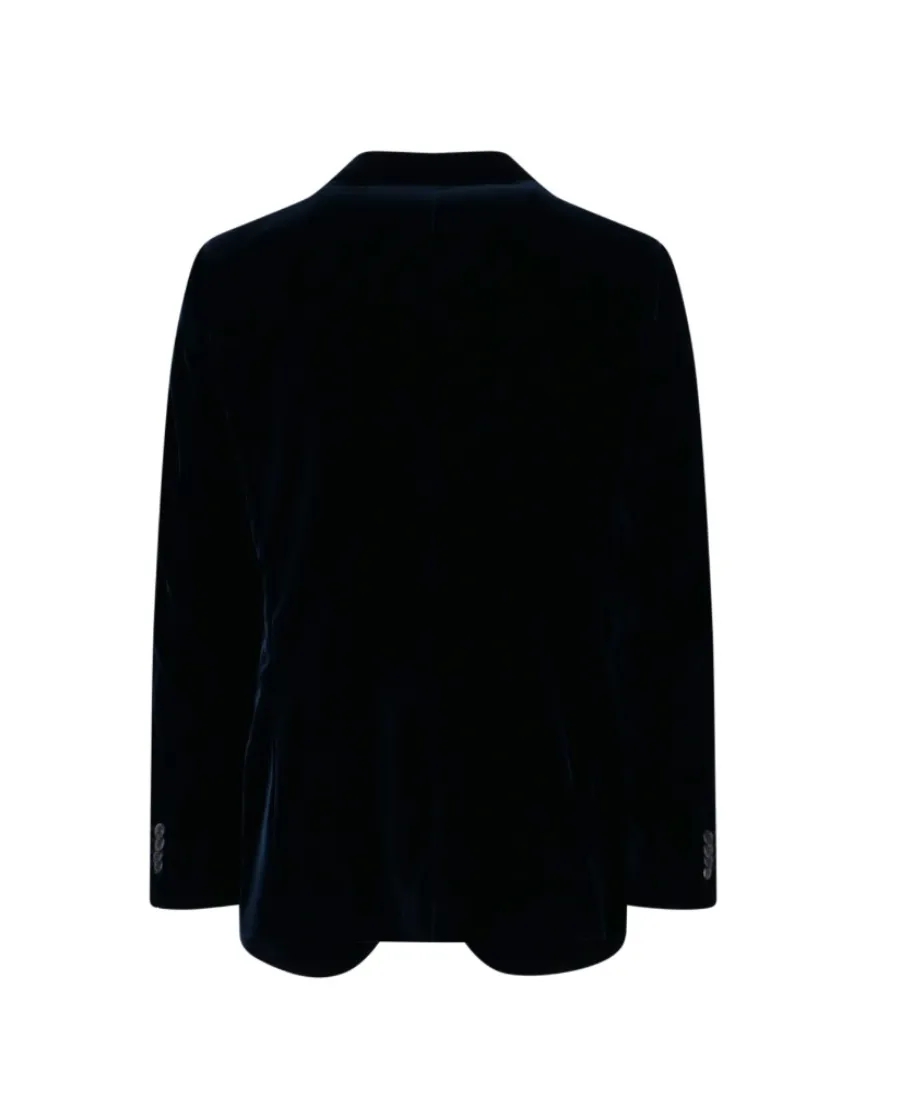 Dark Blue Double-Breasted Blazer