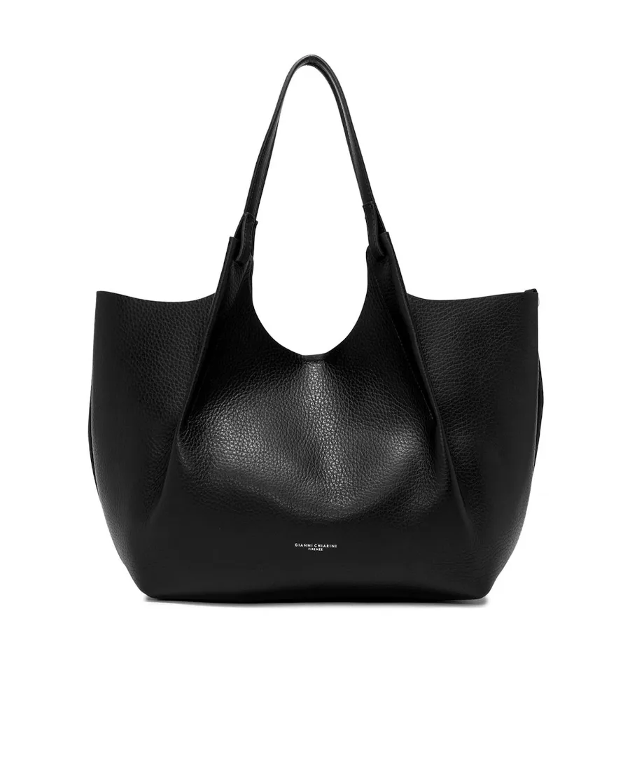 Dua Maxi-Grain Leather Shoulder Bag