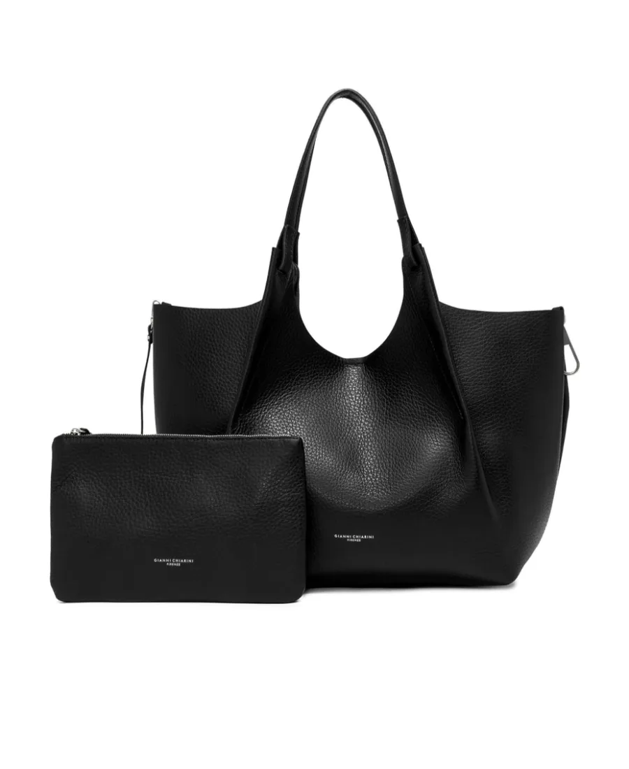 Dua Maxi-Grain Leather Shoulder Bag