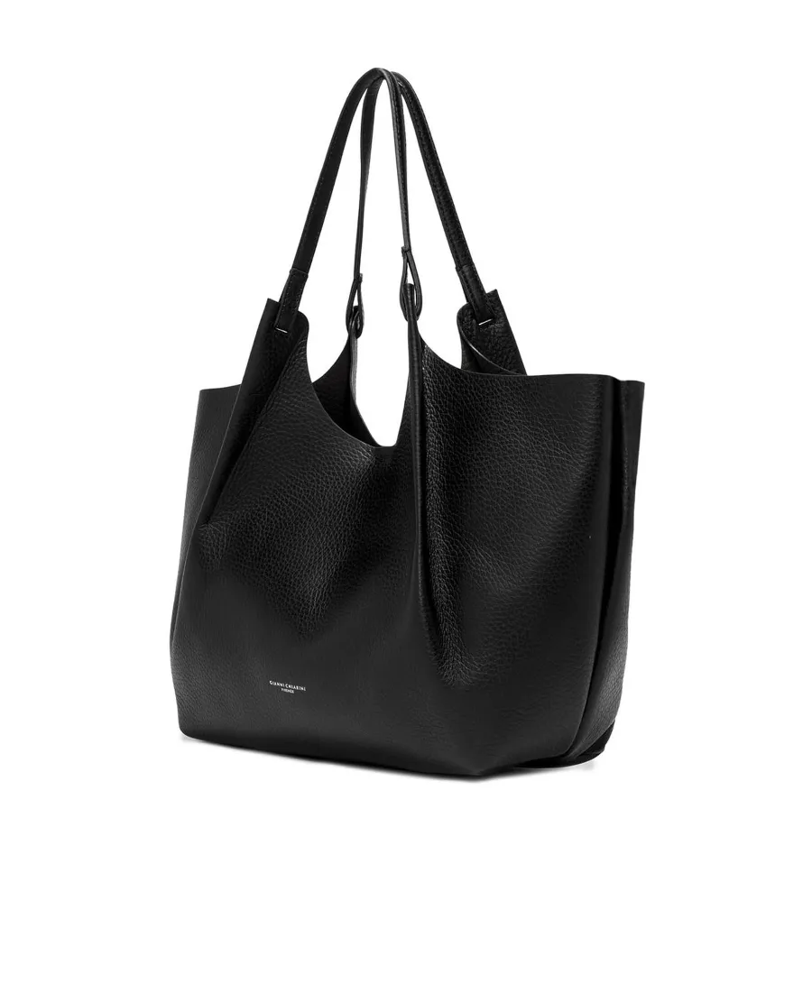 Dua Maxi-Grain Leather Shoulder Bag
