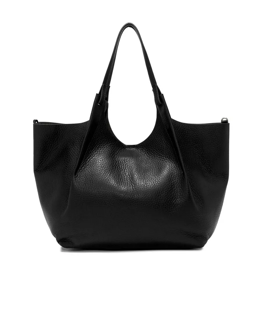 Dua Maxi-Grain Leather Shoulder Bag