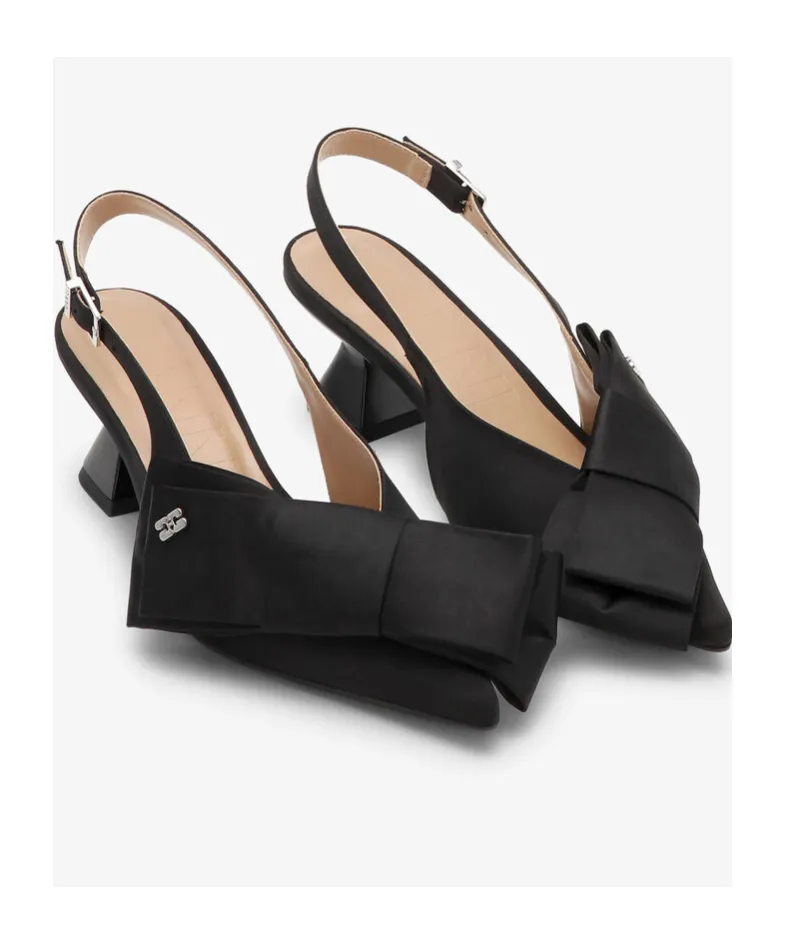 Big Bow Detailed Slingback Pumps