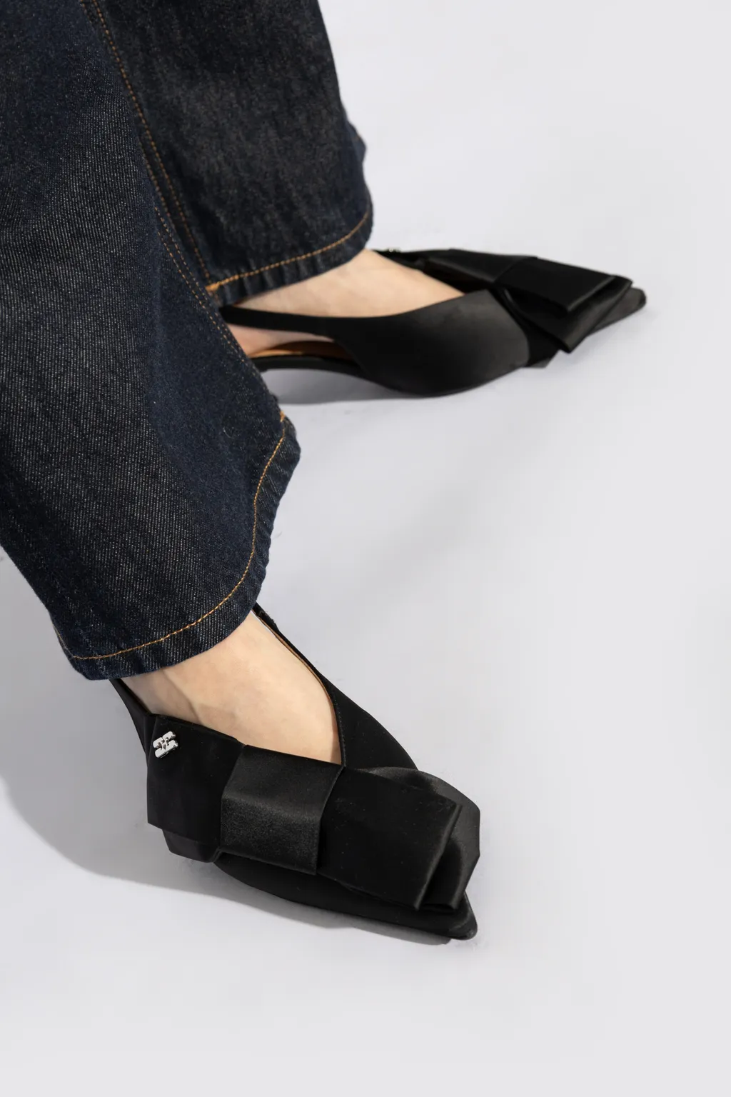 Big Bow Detailed Slingback Pumps