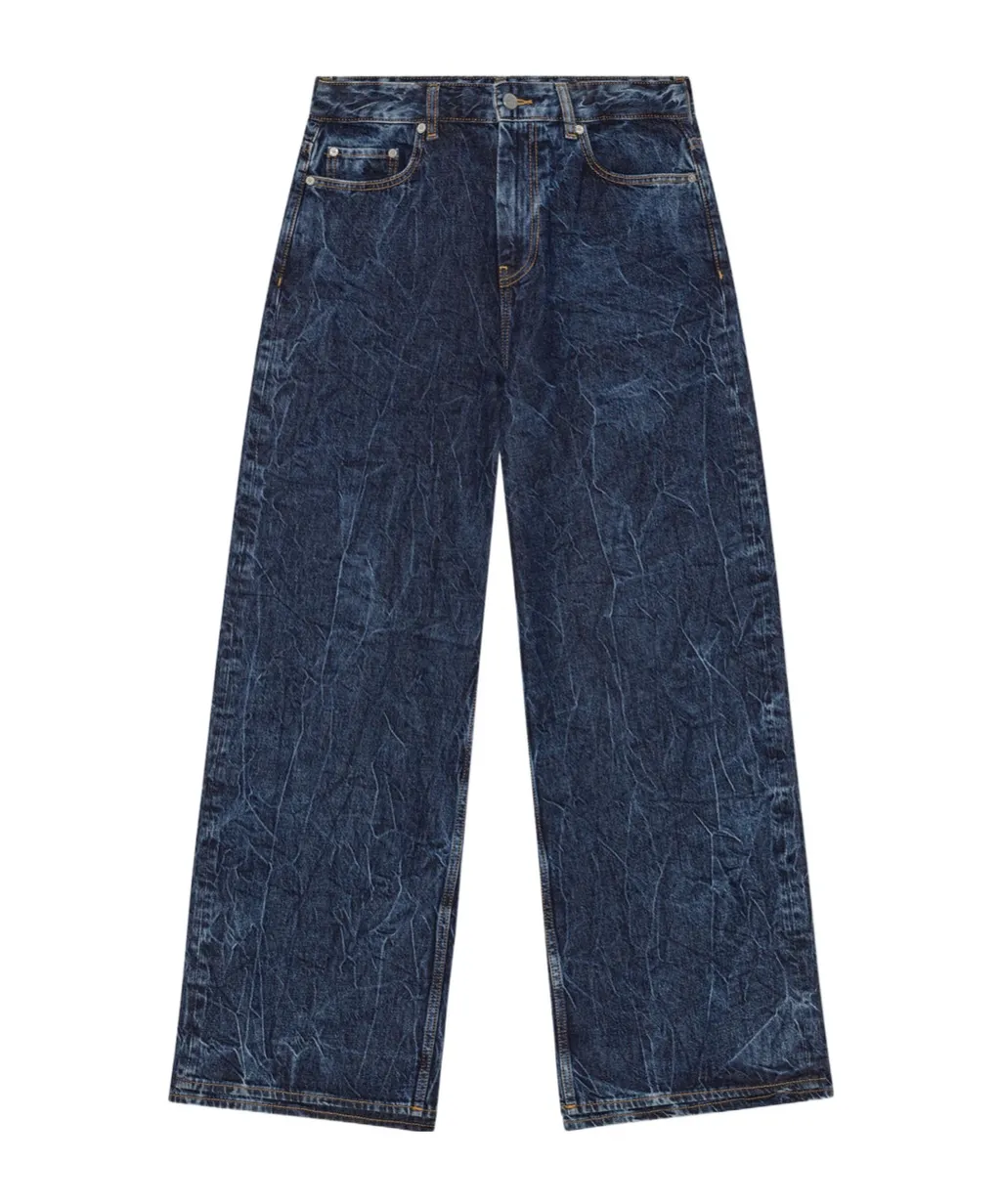 Straight-Leg Crinkled Finish Jeans