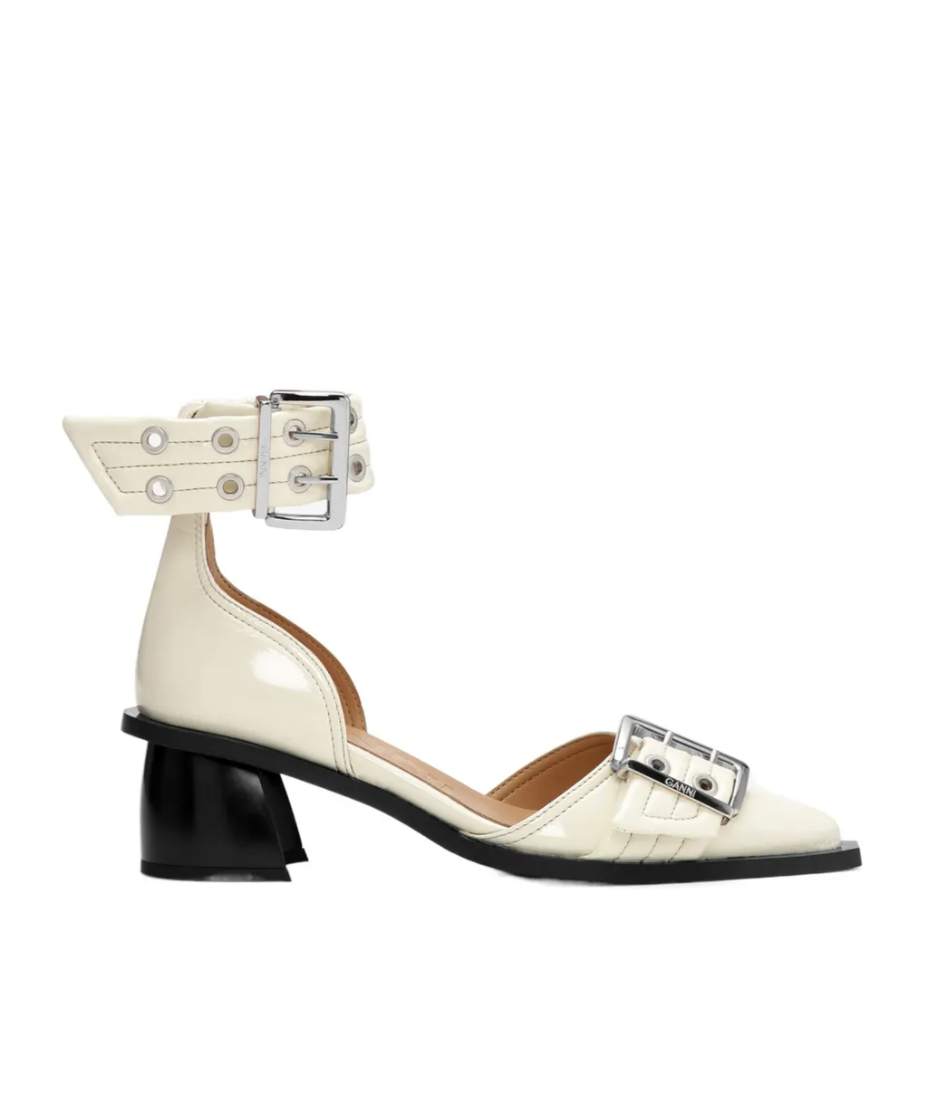 Feminine Buckle Open Cut Pumps