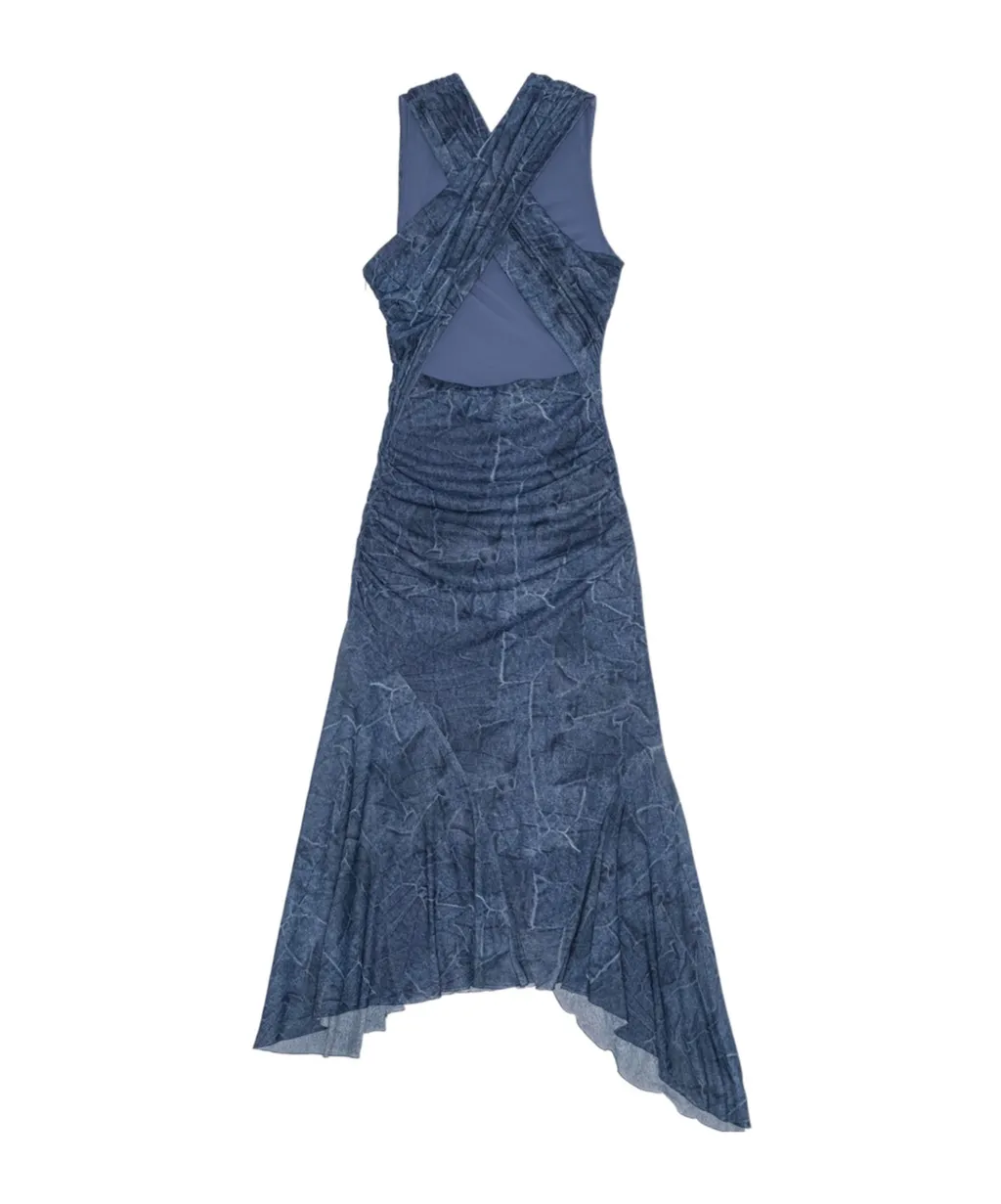 V-Neck Asymmetric Maxi Dress