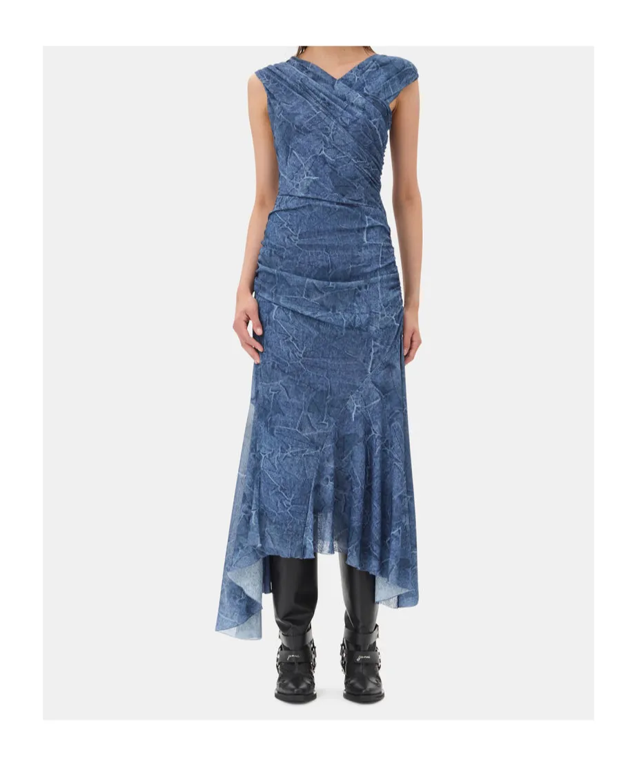 V-Neck Asymmetric Maxi Dress
