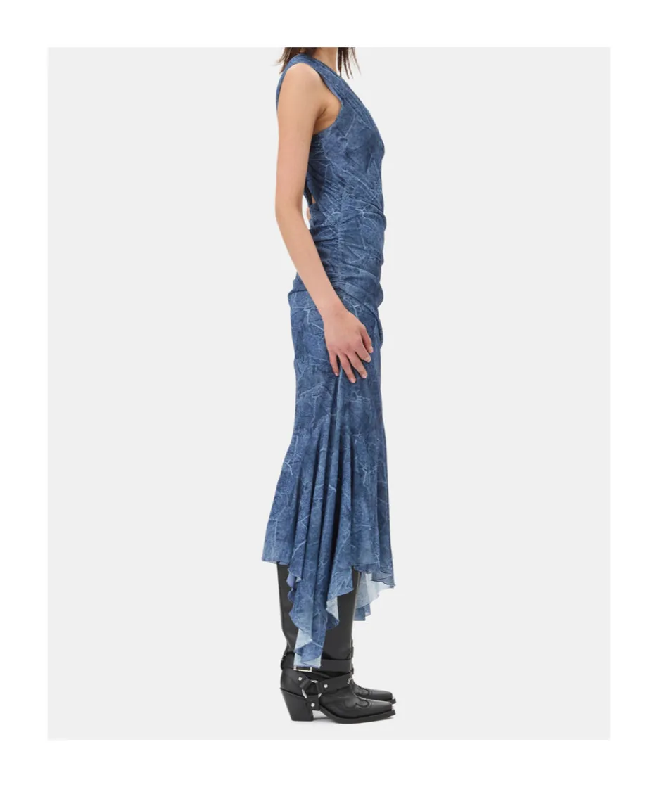 V-Neck Asymmetric Maxi Dress