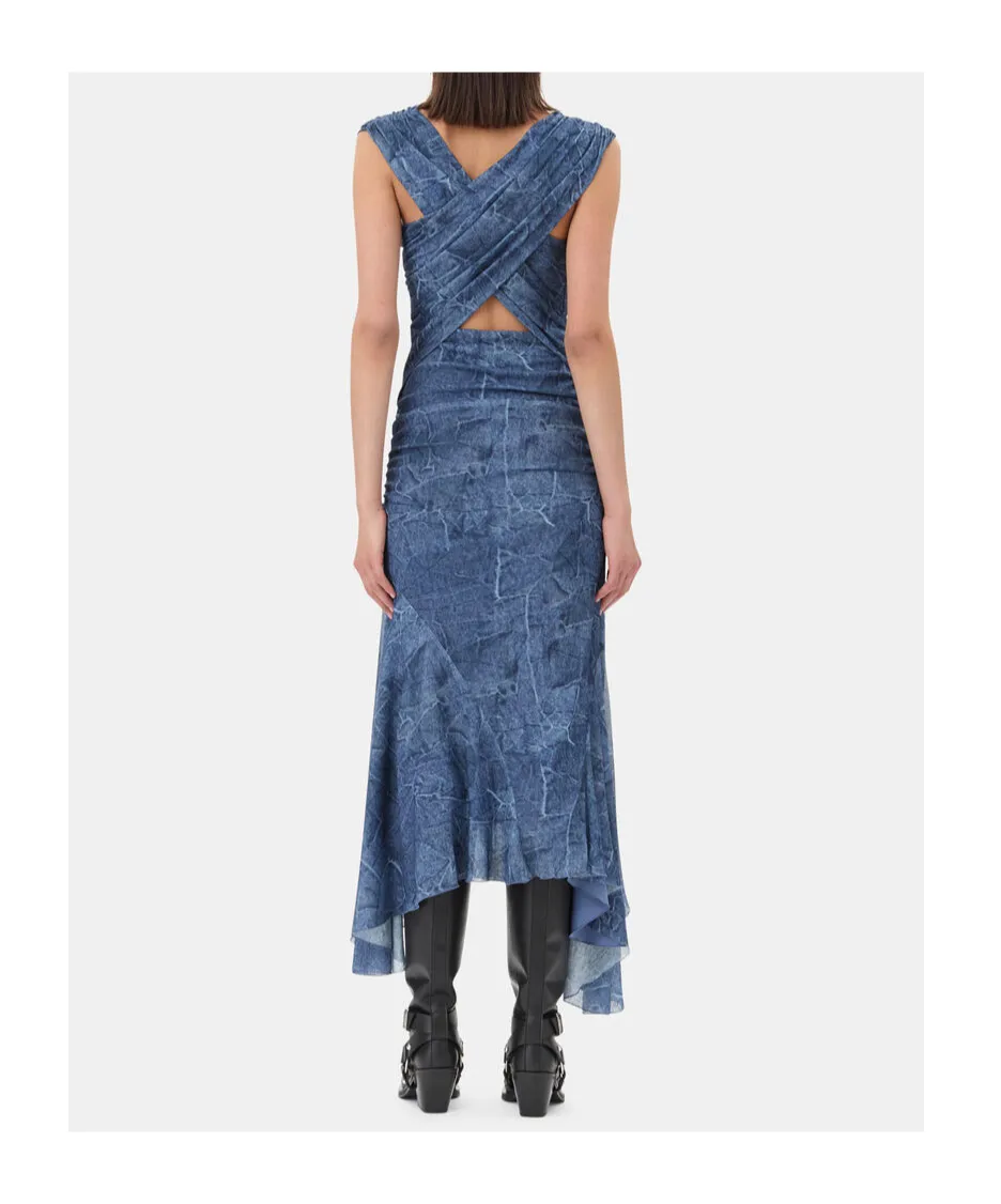 V-Neck Asymmetric Maxi Dress